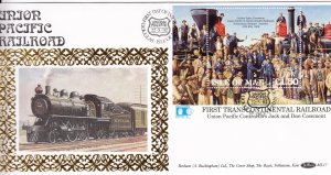 Isle of Man - Union Pacific Railroad -1992 - Silk FDC