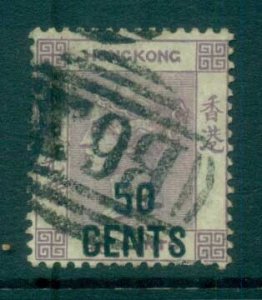 Hong Kong 1885-91 QV Surch 50c on 48c lilac, pulled perfs bottom R FU lot78124