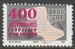 MEXICO 1777, SAN LUIS POTOSI, 400th ANNIVERSARY. MINT, NEVER HINGED. VF.