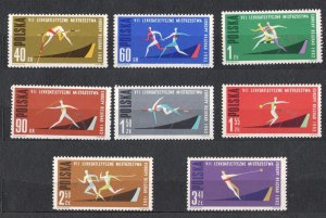 Poland 1962 MNH Stamps Scott 1079-1086 Sport Athletics European Championships