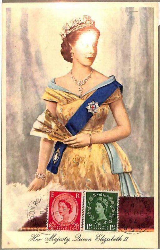 90122 - GB - Postal History - MAXIMUM CARD -  Queen ELISABETH II Royalty 1952