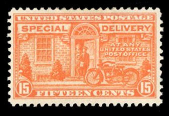 United States, Special Delivery #E13 Cat$40, 1925 15c deep orange, hinged