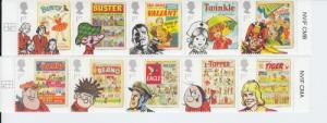 2012 Great Britain Comics 2 Strips of 5 (Scott 3008-17) MNH