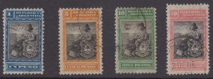 ARGENTINA 1899-1903 LIBERTY SEATED Sc 139-142 TOP VALUES USED F,VF SCV$65.25+ 