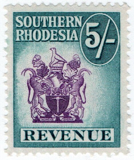 (I.B) Southern Rhodesia Revenue : Duty Stamp 5/-