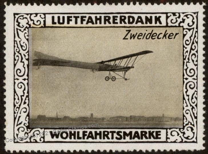 Germany Biplane Zweidecker WWI Air Force Luftfahrerdank Flight MNH  Cind G102822