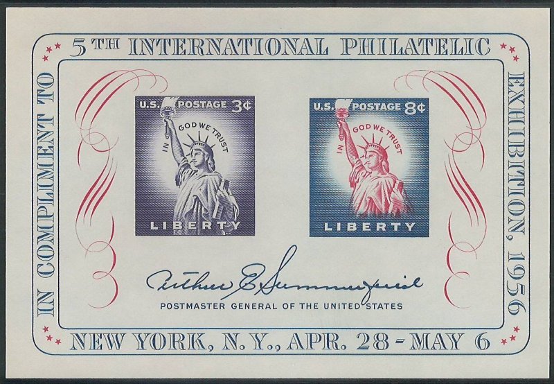 Scott: 1075 United States - FIPEX Souvenir Sheet - MNH