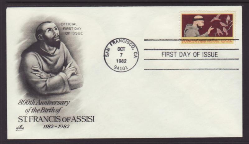 US St Francis of Assisi 1982 Artcraft U/A FDC BIN