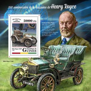 Guinea Cars Stamps 2018 MNH Henry Royce Rolls-Royce 10 HP Famous People 1v S/S