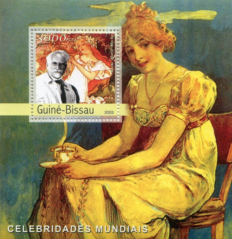 Guinea-Bissau 2003 ALFONS MUCHA Paintings s/s Perforated Mint (NH)