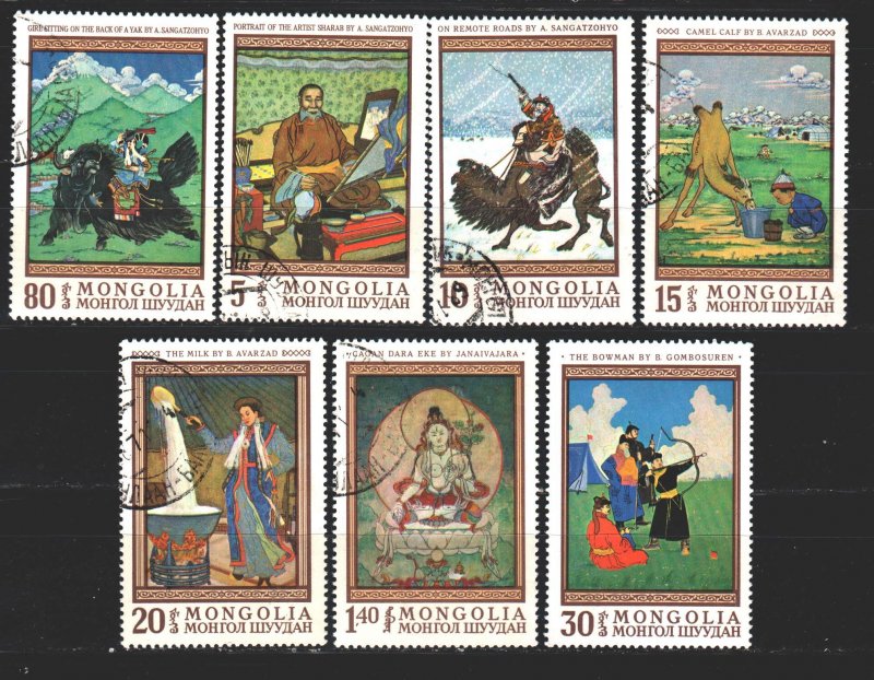 Mongolia. 1968. 503-9. Painting, paintings. USED.