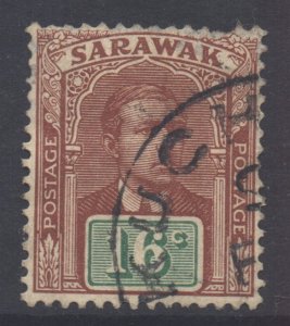 Sarawak Scott 88 - SG85, 1928 Sir Charles Vyner Brooke 16c used
