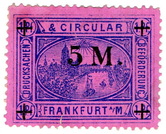 (I.B) Germany Local Post : Frankfurt 5m on 1pf OP