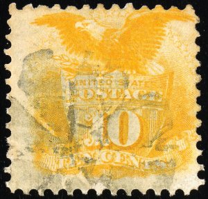 US Stamps # 116 Used F-VF Light Fancy Cancel With APS Cert