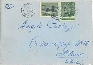 POSTAL HISTORY cover -  ALBANIA: AIRMAIL to ITALY 1966