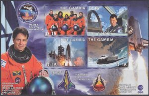 GAMBIA Sc# 2730a-d MNH  S/S for SPACE SHUTTLE COLUMBUS DISASTER with ILAN RAMON