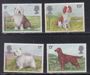 Great Britain# 851-854, Dog Breeds, Mint NH, 1/2 Cat.