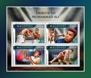 MALDIVES 2016 SHEET MUHAMMAD ALI BOXING SPORTS mld161107a