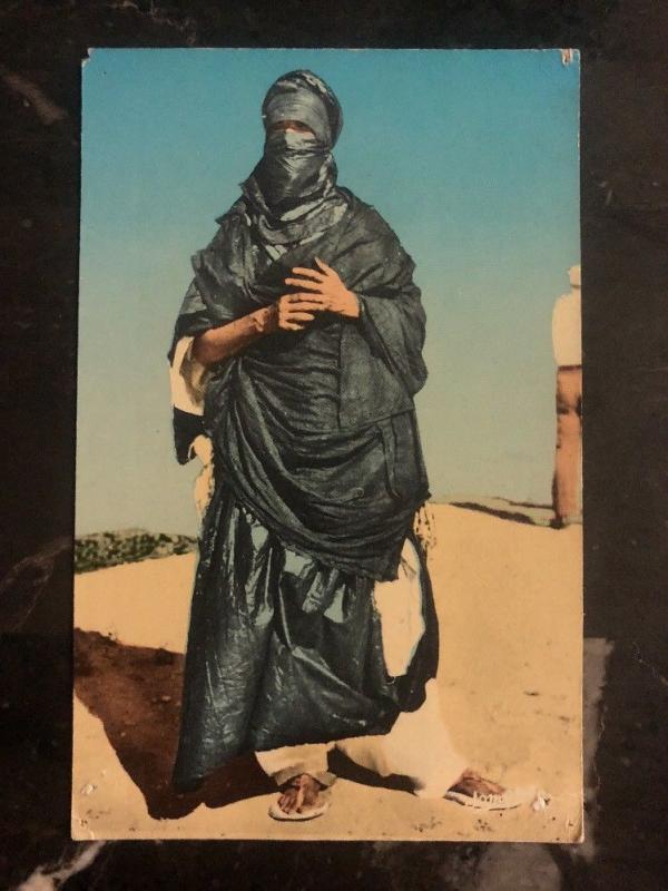 1966 Tamanrasset  Algeria RPPC StampLess Postcard cover to France Algerian Man