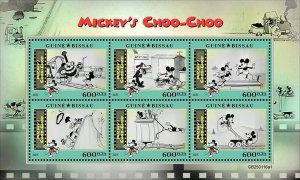 GUINEA BISSAU - 2025 - Disney, Choo-choo - Perf 6v Sheet - Mint Never Hinged
