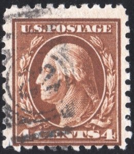 SC#465 4¢ Washington Single (1916) Used