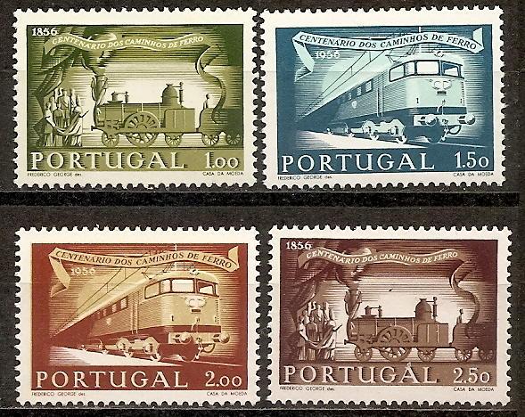 PORTUGAL  818-21 Mint OG 1956 Railways Centenary CV $87.90
