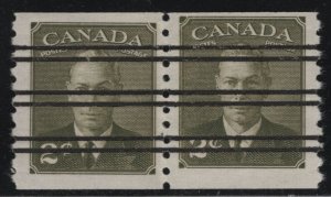 Canada 1951 MNH Sc 309, 309i 2c George VI Coil Precancel Jump Pair with Corne...