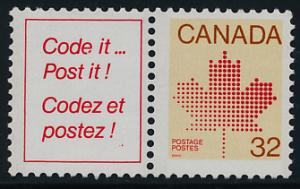 Canada 924b + label MNH Maple leaf