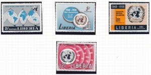 Liberia Scott 379-383, C120  Mint Not Hinged 1958, 1959