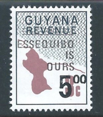 Guyana #534 NH Map Revenue Ovpt Essequibo & Surcharged ...