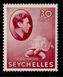 SEYCHELLES GVI SG142, 30c carmine, M MINT. Cat £50.