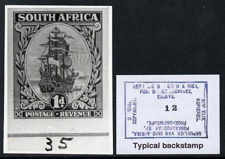 South Africa 1926-27 issue B&W photograph of original...