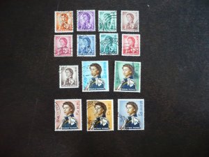 Stamps - Hong Kong - Scott# 203-210,212-217 - Used Part Set of 14 Stamps