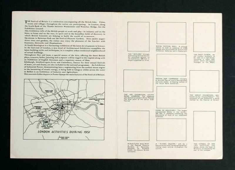 1951 Festival of Britain Folder + Original Stamp Sheet Fund for the Blind RRR