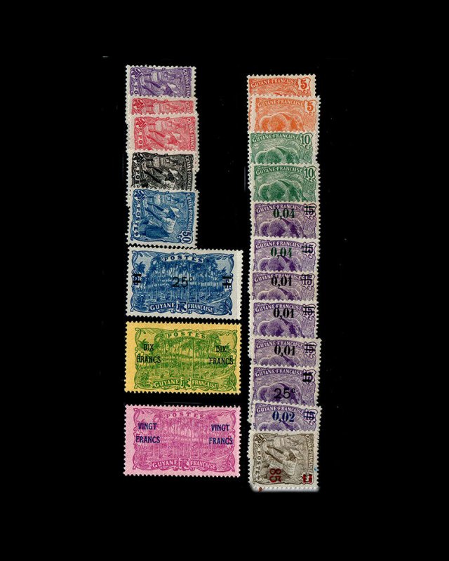 VINTAGE: GUYANE 1922-1925 SC#55-103 $ 53.90 LT# VSAFG1922A-B75