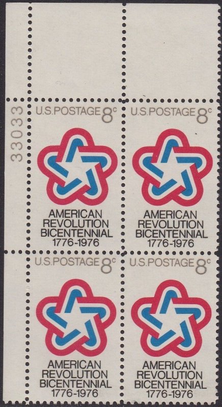 1432 American Revolution Plate Block MNH