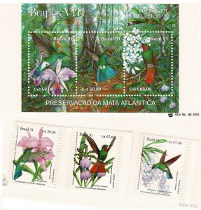 Brazil #2335-8 orchids MNH complete