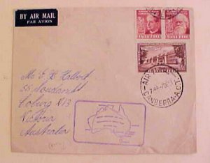 AUSTRALIA FLIGHT   ROUND 1951 on 9 DIFF. TOWNS BACKSTAMPS