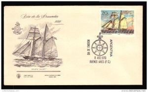 1970 NAVY SHIP VESSEL BOAT ARGENTINA MILITARY MILITARIA FDC COVER (A_4235)