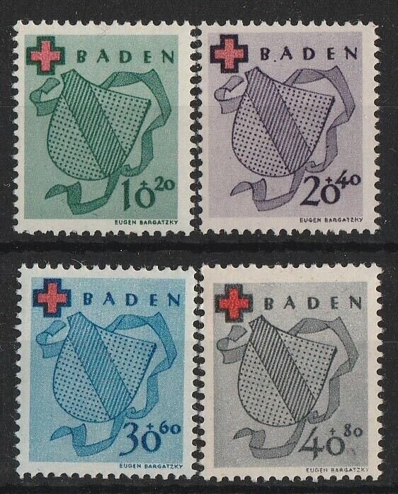 GERMANY - ALLIED OCCUP French Zone - Baden 1949 Red Cross set 10pf-40pf. MNH **.