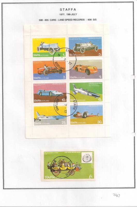 SCOTLAND - STAFFA - 1977 - Land Speed Records - Perf 8v, Souv Sheets - U L H