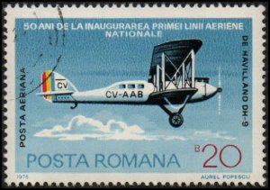 Romania C200 - Cto - 20b de Havilland DH-9 Biplane (1976)