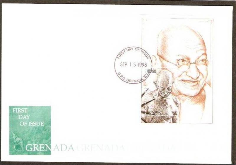 Grenada 1998 Mahatma Gandhi India´s Struggle for Freedom M/s FDC  # A01473