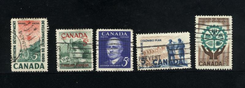 Canada  391-95 Complete set used PD 1961