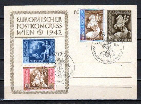 Germany, Scott cat. B209-B211. Postal Congress issue on Postal Card. *
