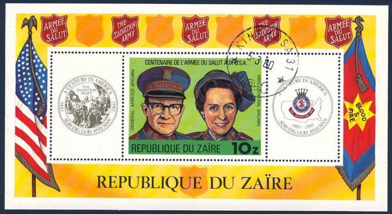 Zaire 1980; Sc. # 968; Used CTO Souvenir Sheet