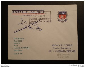 aviation Aeropostale night flight Postale de Nuit Fokker F27 air mail cover 1968