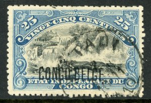 Belgian Congo 1908 Inkissi Falls 25¢ CONGO BELGE OP Sc #34 VFU Y107