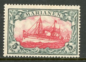 Mariana Islands 1916 Germany 5 Mark  Yacht Ship Sc #31 Mint W980