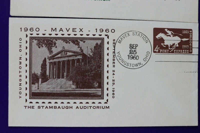 MAVEX Sta Youngstown OH 1960 Stambaugh Auditorium Philatelic Expo Cachet Cover